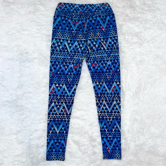 LULAROE Blue Multi Color Bold Pattern Leggings One Size - Bundle Lot of 3 - Picture 12 of 13
